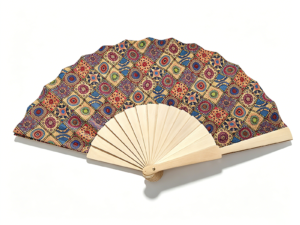 Custom Printed Cork Folding Fan, Wholesale Eco Friendly Promotional Cork Hand Fan with Custom Logo